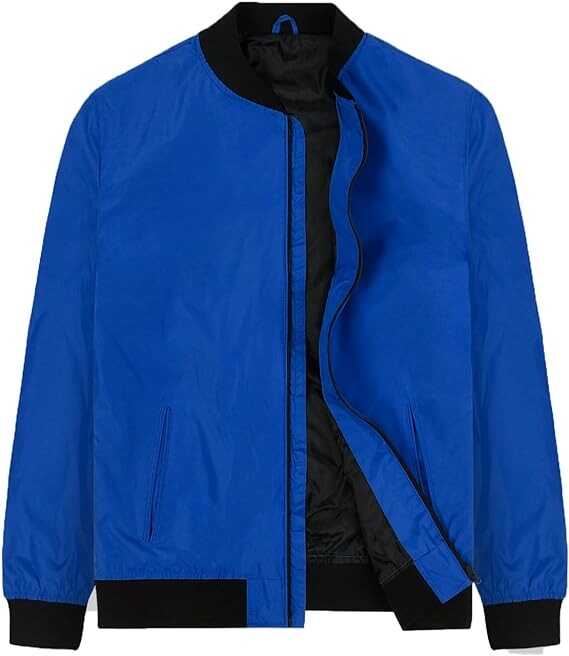 Mens Bomber Jackets Lightweight Water-resistent Windbreaker with 3 Pockets