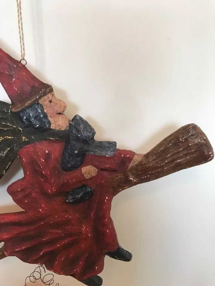 Bethany Lowe Halloween Flying Witch Wall Hanging—Retired