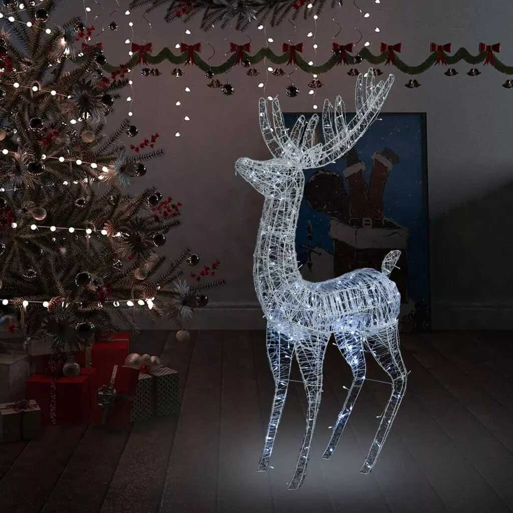 NNEVL XXL Acrylic Christmas Reindeer 250 LED 180 cm Cold white