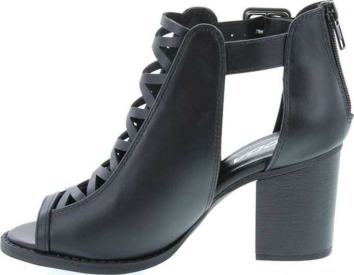 Soda ARAN ~ Women Open Toe Crisscross Straps Back Zipper High Heel Fashion Sandal with Adjustable Ankle Strap