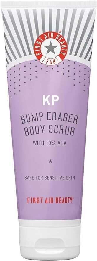 First Aid Beauty KP Bump Eraser Body Scrub Exfoliant for Keratosis Pilaris with 10% AHA – 8 oz