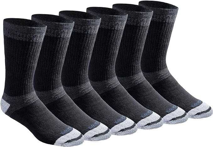 Dickies Men's Dri-tech Moisture Control Max Full Cushion Crew Socks Multipack