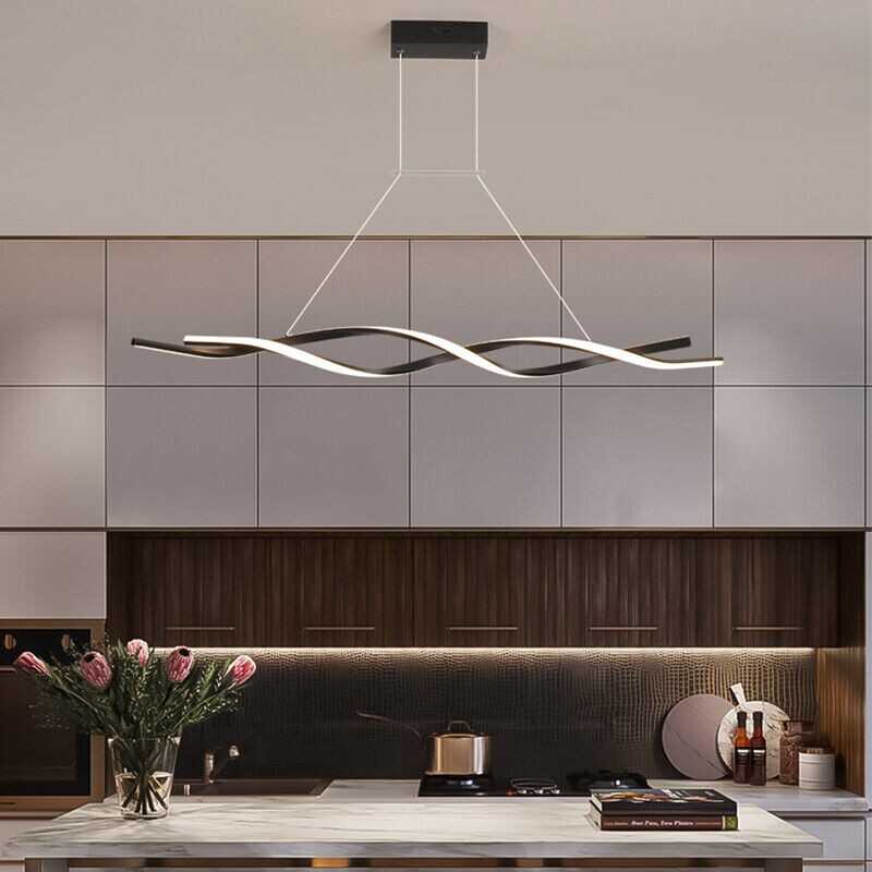 LED Chandelier Lighting Dining Room Lights Kitchen Black Pendant Light Bar Lamp