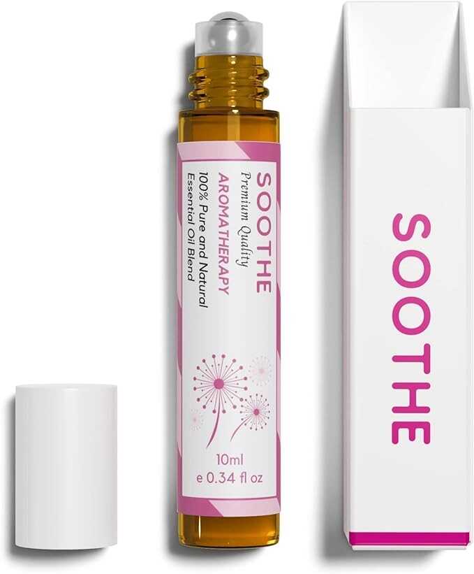 Benatu Soothe Blend Essential Oil Roll On (Infused with Lavender, Geranium, Tangerine Oil)- Travel Size Relaxing Roller for Body Topical Massage, Natural Scent Aromatherapy Gift for Women & Men 10ml