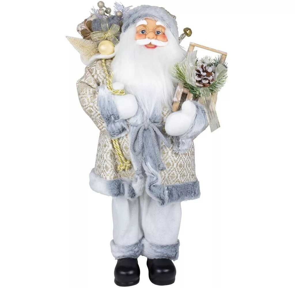 Santa Claus figure Santa with gift bag & snow 60 cm large decoration Bjarne