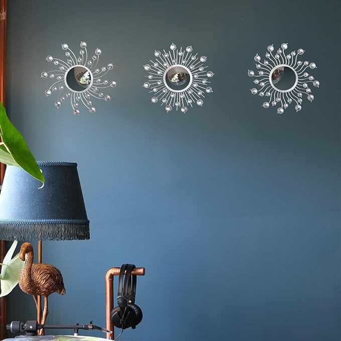 Yonivexis Mirror Wall Decor Metal Sun Mirror Wall Art Decorative Mirrors Home Decor Sunburst Mirror Hanging Living Room Bedroom Entryway