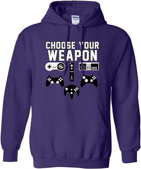 City Shirts Choose Your Weapon Gaming Console Gamer Funny DT Sweatshirt Hoodie