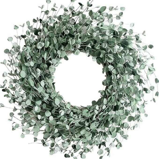 Egolot 24 Inch Everyday Greenery Boxwood Wreath for Front Door, Soft Touch Green Mini Leaves Wreath for Indoor and Outdoor, Romantic Green Wreath for Wedding Decor Brand: egolot