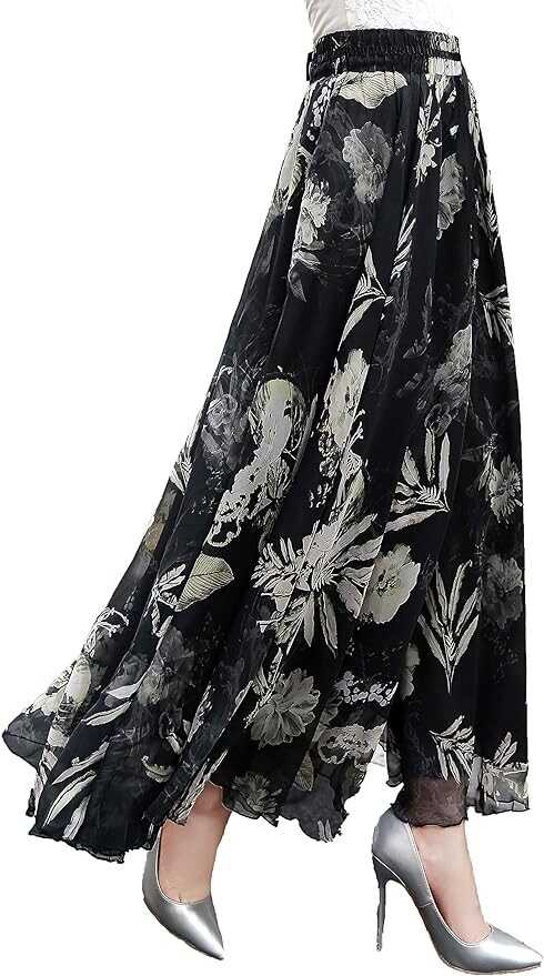 Radhy krishna fashions Tie Dye Yoga Trend Women's Sequined Crinkle Broomstick Gypsy Long Skirt