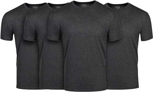 Fresh Clean Threads Crew Neck T-Shirt Pack for Men - Pre Shrunk Soft Fitted Premium Classic Tee - Men's T Shirts Cotton Poly