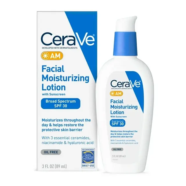 CeraVe AM Moisturizing Face Lotion with SPF 30 Sun Protection for Normal to Oily Skin, 2 fl oz