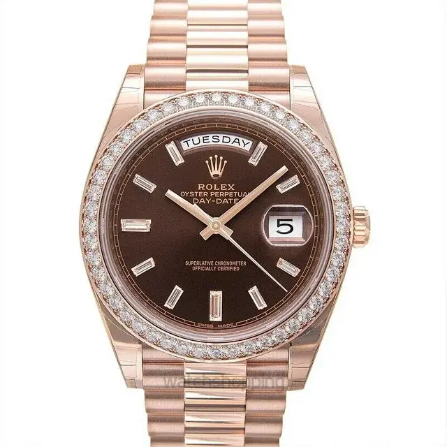 Rolex DayDate 228345RBR 2019 MINT Rose Chocolate Factory Dia Watch 40mm Complete