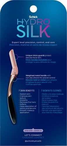 Schick Hydro Silk Dermaplaning Wand,Dermaplaning Tool for Face with 6 Refill Blades,Dermaplane Razor for Women Face, Dermaplane Tool, Eyebrow Razor,Face Razor,Facial Razor(Packaging May Vary)