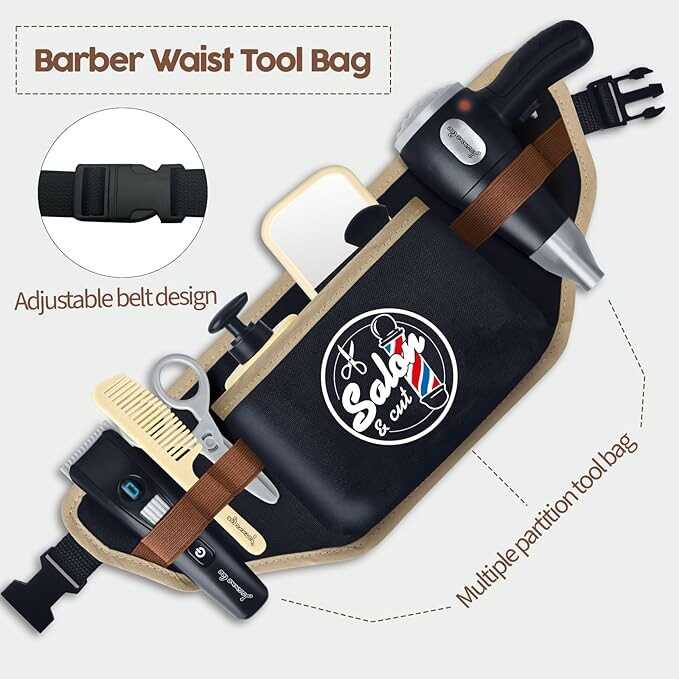 Kids Hair Salon Toys, 23 PCS Pretend Play Shaving Kit and Styling Toy Set for Boys Girls 3-5 with Blow Dryer, Wearable Beard, Razors, Scissors , Tool Bag and Stylist Shave Accessories for Role Play