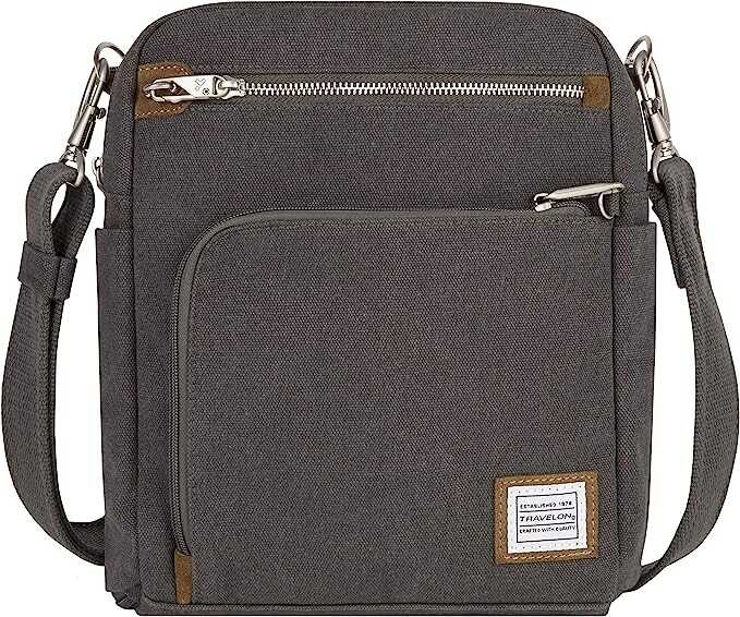 Travelon Anti-Theft Heritage Tour Bag, Pewter - 33074 540 9 x 11.5 x 3
