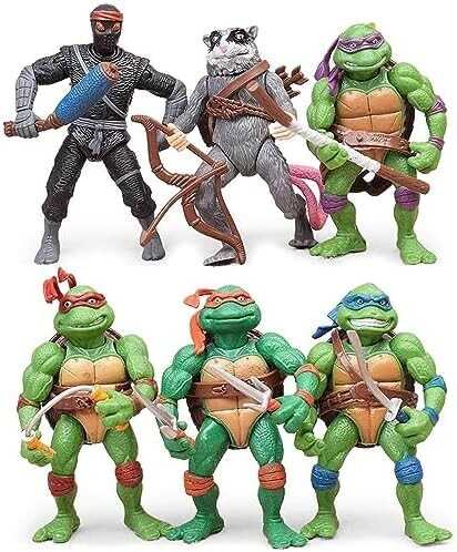 BMDZBZVW Turtle Action Figures 4.8" Turtles 6-Pack Figure Toys for Halloween Decorations Collection Birthday Action Figures Gifts for Kids
