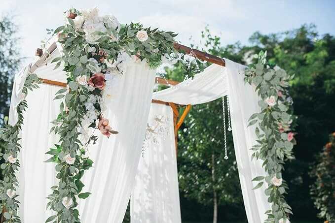 2Pack Artificial Eucalyptus Garland with Willow Leaves 6.5Feet Fake Hanging Plant Silk Eucalyptus Willow Leaves Ivy Garland Faux Greenery for Indoor Outdoor Wedding Party Home Table Runner Arch Decor