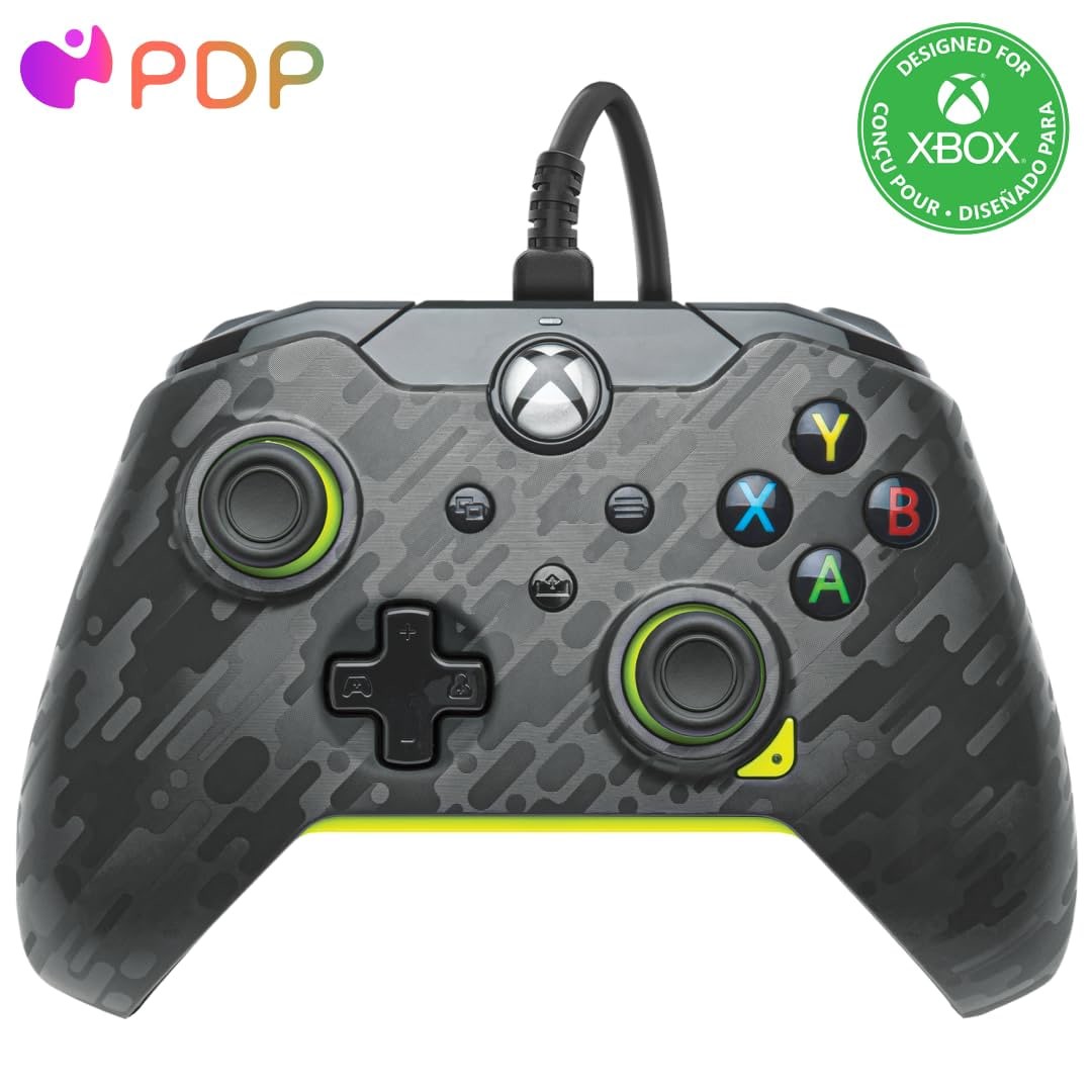 PDP Wired Xbox Gaming Controller: Gamepad Licensed for Xbox Series X|S, Xbox One, PC, Audio Controls, 8ft Cable, 3.5mm jack, Mappable Buttons/Triggers,...
