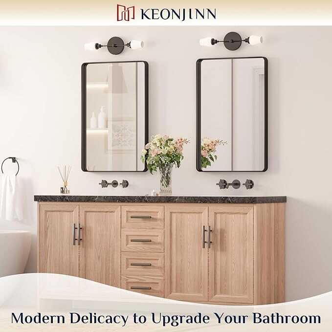 Keonjinn Black Metal Framed Bathroom Mirrors for Wall, 20 x 30 Inch Rounded Rectangle Bathroom Vanity Mirror, Matte Black Farmhouse Mirror with Seamless Frame, HD Tempered Glass(Horizontal/Vertical)