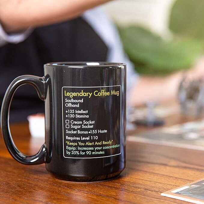 Funny Mugs, LOL MMO Mug - Legendary Coffee Mug Level 110 - Large Ceramic Black Coffee Mug 15oz - Gaming, Gamer Cup