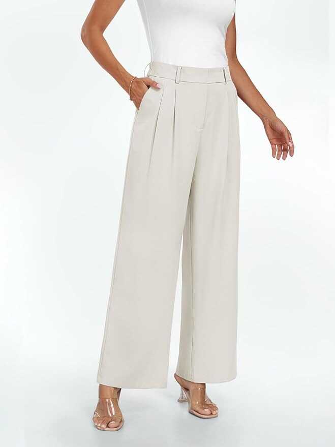 LILLUSORY Womens Wide Leg Dress Pants Hight Waisted Work Business Causal Loose Palazzo Trousers