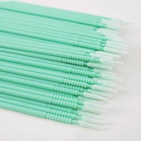 i-Laesh 200 pcs Microswabs for Eyelash Extensions - Long-tip Microbrush Applicators for Precision Eyelash Extensions - Ideal for Eye, Dental, and Personal Care - Green (Pro Grip - Replacement)