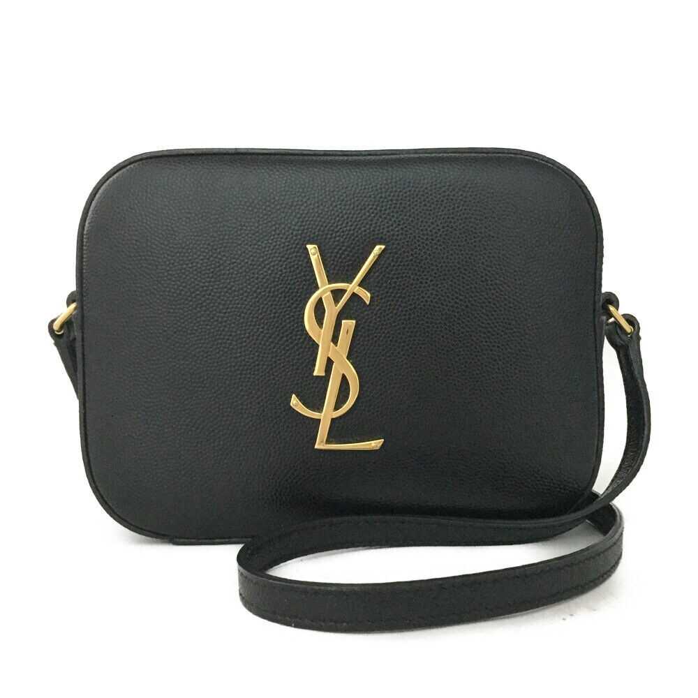 Saint Laurent Cassandra Black Leather Shoulder Bag/8M0796