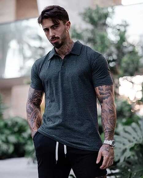 True Classic Active Polo Shirts for Men, Premium Fitted Golf Shirts for Men. Mens Polo Shirts Short Sleeve.