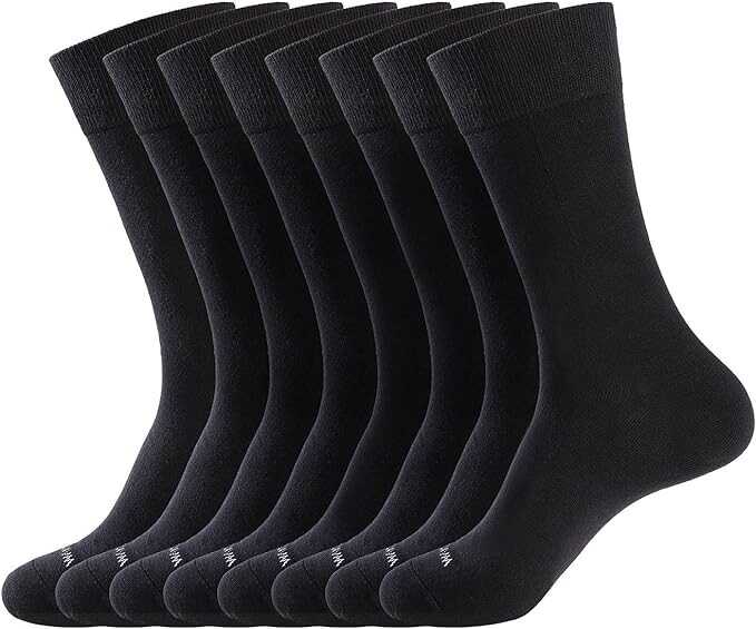 WANDER Men's Dress Socks Cotton Thin Classic Lightweight Socks 6/8 Pairs Solid & Patterned Soft Breathable Socks