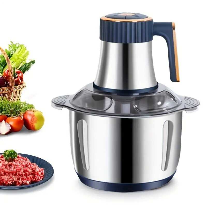 1.32gal 5 Gears, 6 Blades, 6 Seconds Fast Meat Grinder, Household Function Chopped Vegetables Meat Grinder, Garlic Mud, Food Supplement, Juice And Noodle Maker, Electric Cooking Machine For 5, Can Con