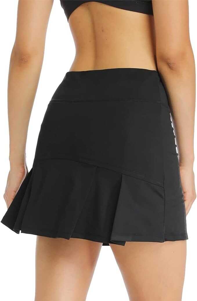 Ibeauti Womens Back Pleated Athletic Tennis Skorts Golf Skirts with 3 Pockets Mesh Shorts for Running Active Workout