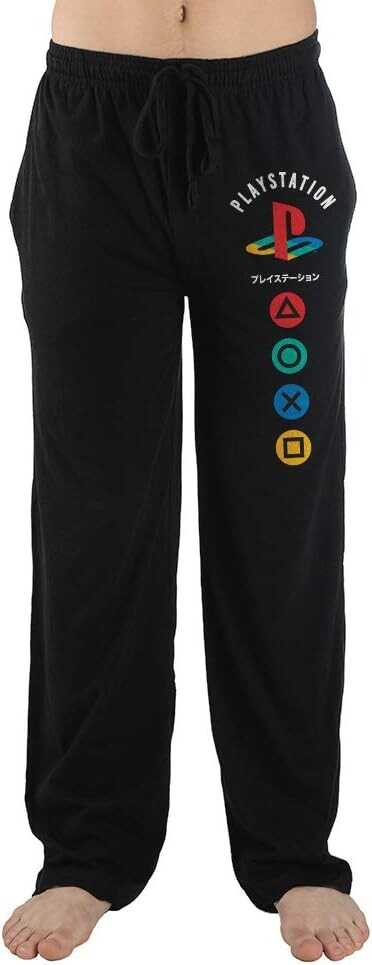 PlayStation Mens' Controller Button Icons Logo Lounge Sleep Pajama Pants