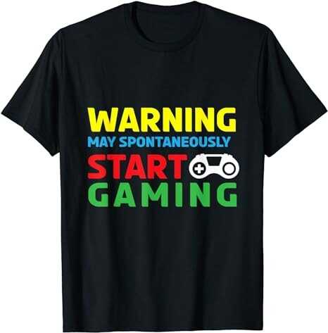 Warning May Spontaneously Start Gaming Console Pajamas T-Shirt