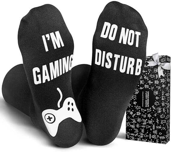 PARIGO Christmas Stocking Stuffers Gifts for Boys - Funny Gaming Socks for Him Novelty Gifts