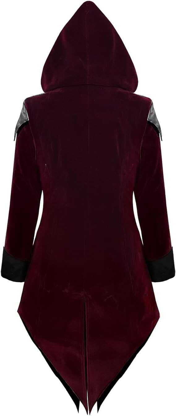 ZNZHKR Men Steampunk Medieval Jacket Vampire Victorian Gothic Pirate Frock Coat