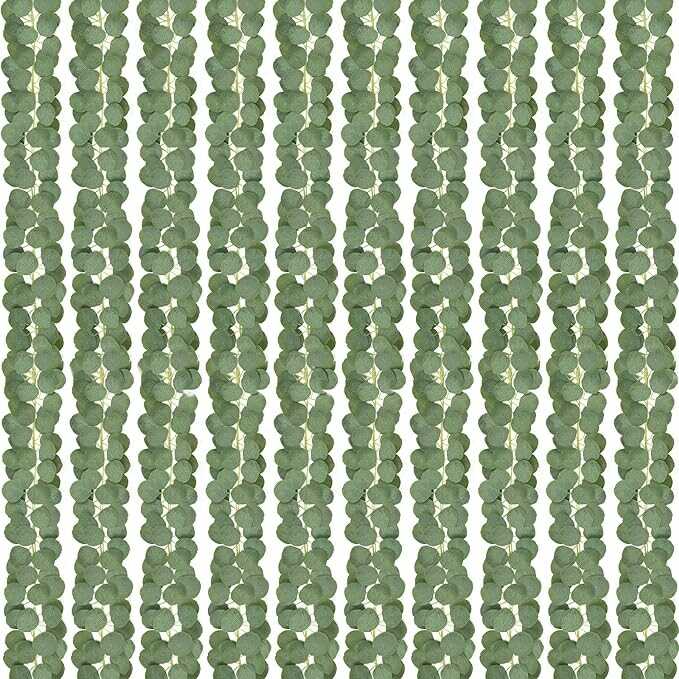 CEWOR 20pcs Eucalyptus Garland, Greenery Garland Artificial Eucalyptus Leaves Table Wreath Vines for Wedding Party Table Fireplace Bedroom Wall Room Décor