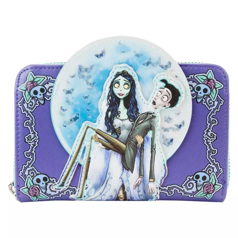 Officially Licensed Loungefly Corpse Bride Moon Zip Around Wallet Faux Leather