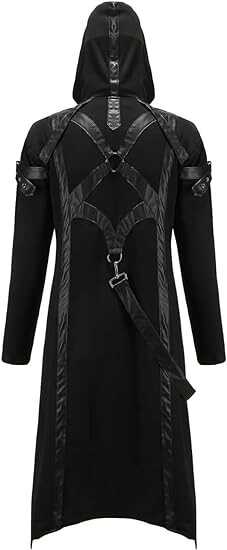 ZNZHKR Mens Steampunk Gothic Jacket Medieval Tailcoat Victorian Frock Coat