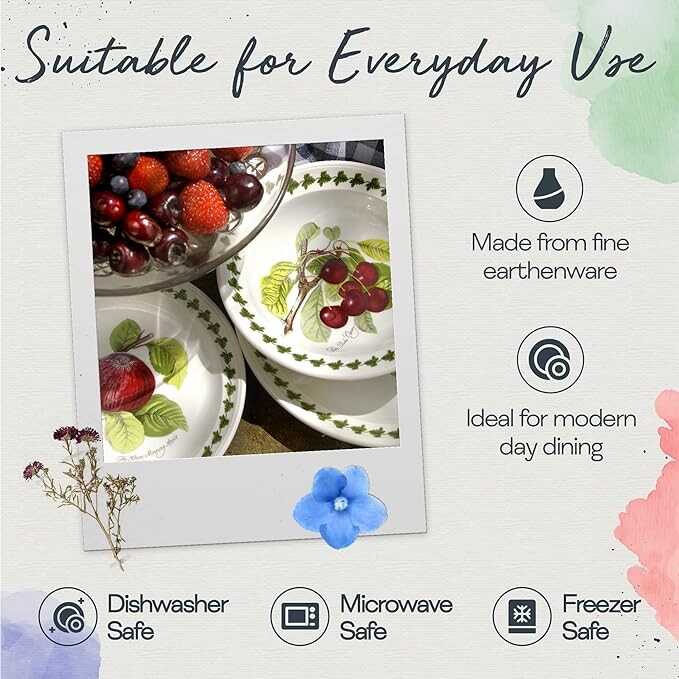 Portmeirion Pomona 24 Piece Earthenware Dish Set | Dinnerware Set for 6 | Dinnerware Set | Includes Dinner Plates, Salad Plates, Mugs, Cereal Bowls Multicolor