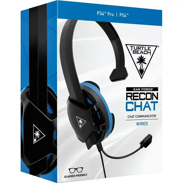 Turtle Beach Recon Chat PlayStation Headset – PS5, PS4, Xbox Series X, Xbox Series S, Xbox One, Nintendo Switch, Mobile, & PC with 3.5mm – Glasses Friendly, High-Sensitivity Mic - Black