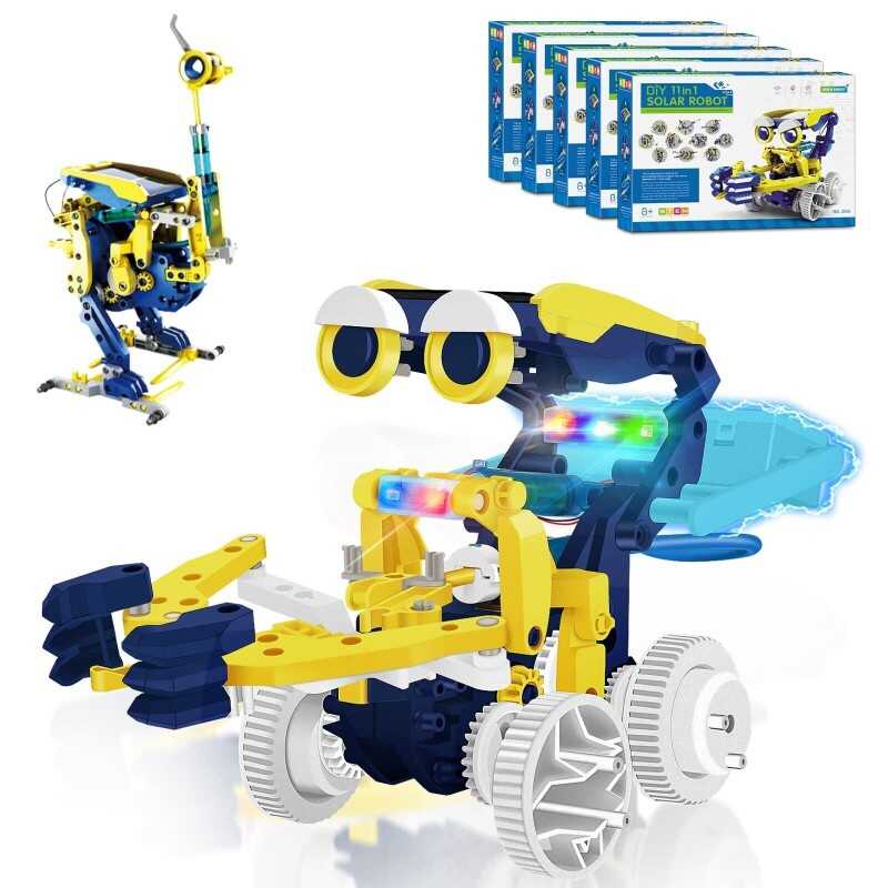 Stem Projects Toy for Kids Ages 8-12, 5 Sets Solar Robot kit Educational Buil...