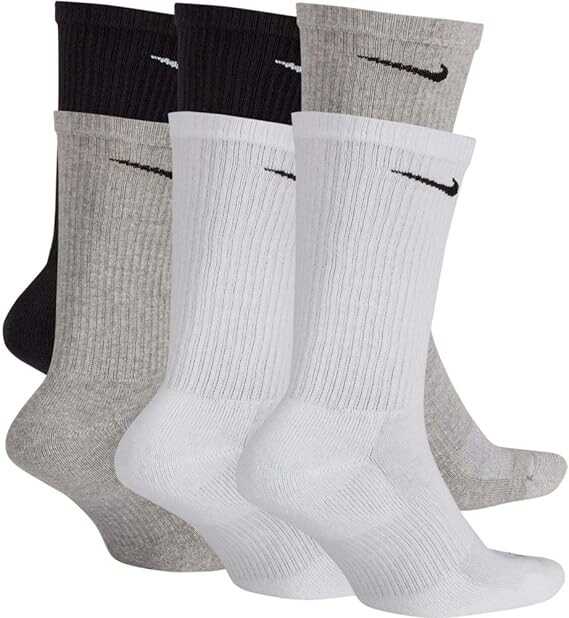 Nike Men`s Everyday Plus Cushioned Training Crew Socks 3 Pack