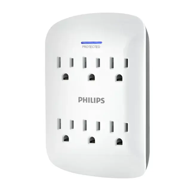 Philips 6-Outlet Surge Protector Tap, 900 Joules - SPP3461WA/37