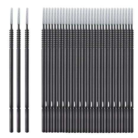 100 Pack Micro Brushes Disposable Micro Brush Applicator Micro Swabs for Eyelash Extension Lash Extensions Micro Wands for Personal Care & Makeup Suitable for Cosmetic Cleaning and Applying (Black)