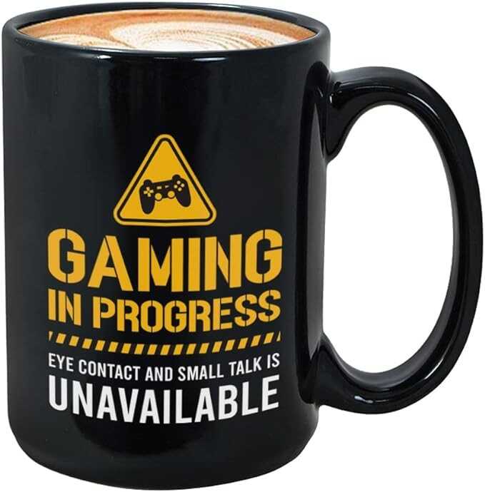 Bubble Hugs Gamer Coffee Mug - Gaming Progress - Video Game Funny Humor Sarcasm Saying 15oz Black