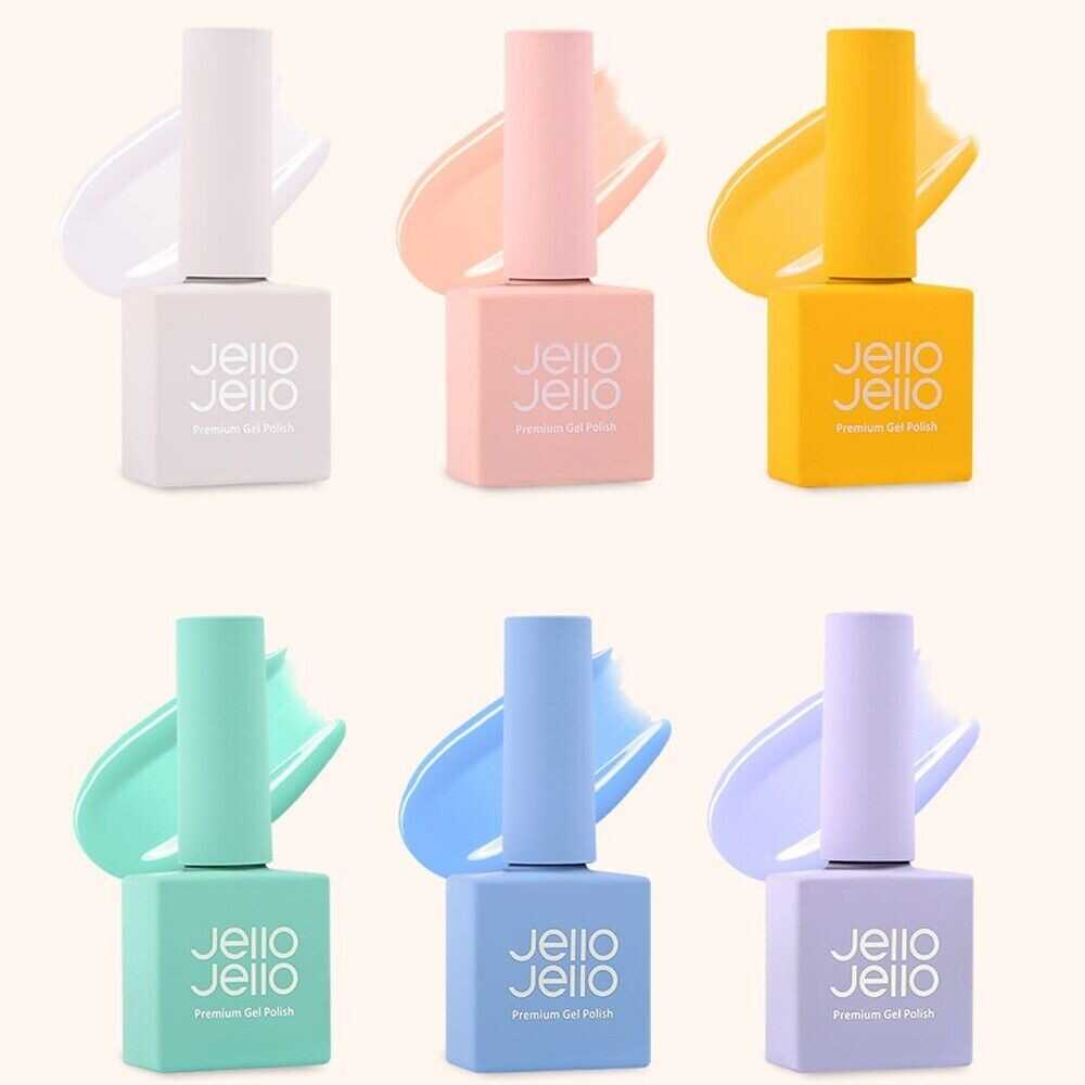 Jello Jello Bubbly Gel Polish Glitter Gel Nail Polish 6 Color Set K-Beauty