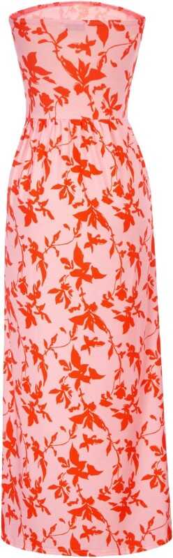 GRACE KARIN Women Strapless Casual Loose Ruched Long Maxi Dress with Pockets