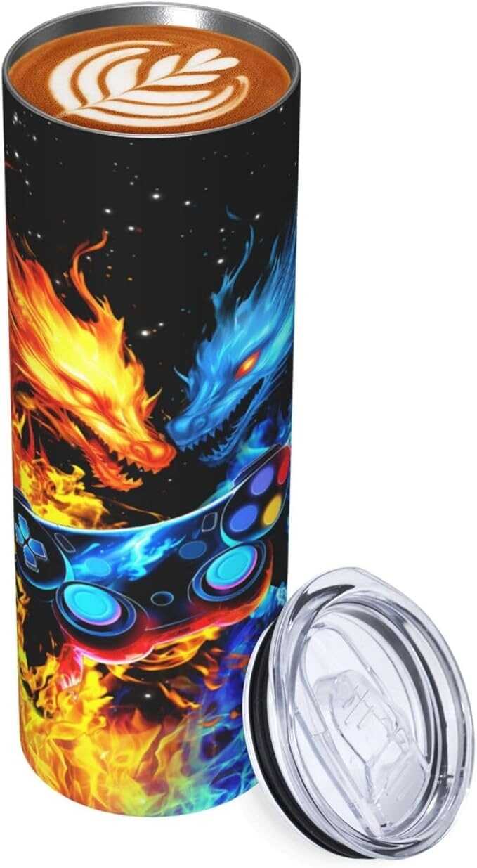 Stainless Steel Mug Gifts For Boys 20oz Tumbler Gamer Gifts For Men Gamepad Gamer Gaming Presents For Boys Teen Son Men Boyfriend Birthday Christmas Game Controller Cup For Husband Father Dad