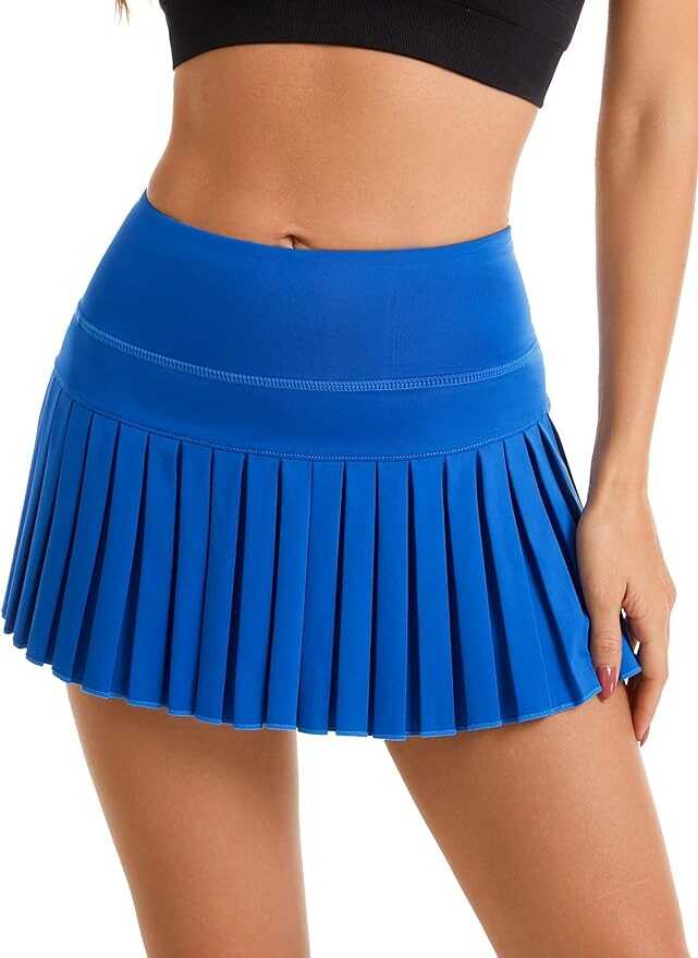 Yknktstc Women Tennis Skirt with Pocket Pleated Golf Skirt Workout Running Athletic Skort