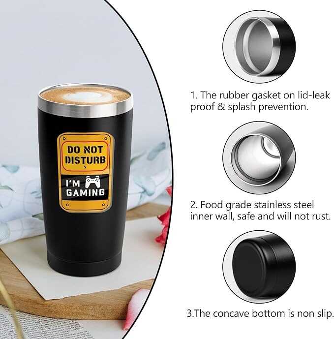 Qtencas Gamer Gifts for Teen Boys, I'm Gaming Do Not Disturb Stainless Steel Travel Tumbler Travel Mug, Gamers Gifts for Men Boyfriend Teenager,Christmas Gifts Birthday Gifts for Gamers(20oz, Black)